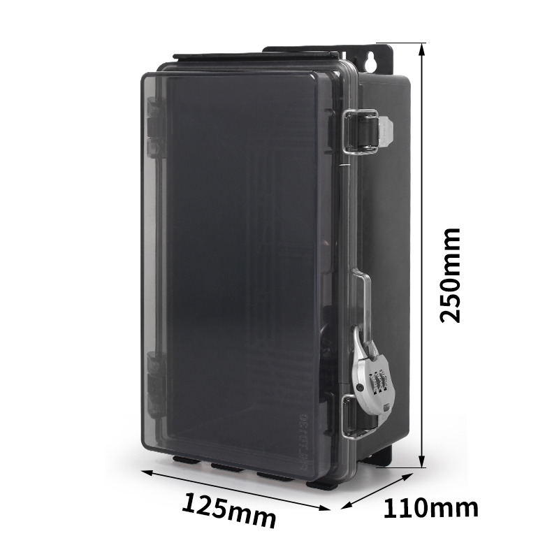 PHLTD schwarze transparente wasserdichte Einsetzdose Größenzeichnung