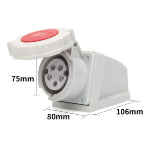 2-3PHLTD Hochstrom IP67 wasserdichter Industriestecker und Steckdose 5-adrig 32A Wand-Aufputzsteckdose Größe 75x80x106mm-