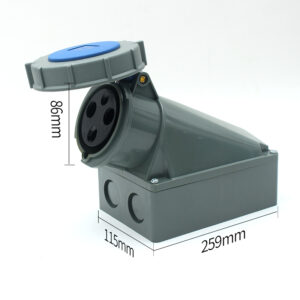 4-1PHLTD Hochstrom IP67 wasserdichter Industriestecker und Steckdose 3-adrig 125A Wand-Aufputzsteckdose Größe 86x115x259mm-
