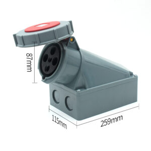 4-2PHLTD Hochstrom IP67 wasserdichter Industriestecker und Steckdose 4-adrig 125A Wand-Aufputzsteckdose Größe 87x115x259mm-