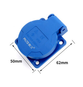 Abmessungen der wasserdichten Außensteckdose PHLTD IP54 nach europäischem Standard