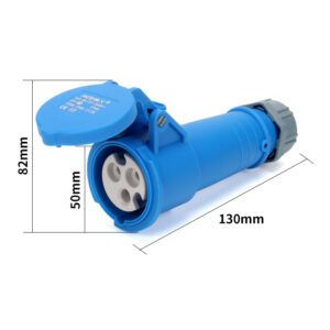 Industriesteckverbinder IP44-Buchse, wasserdicht, männlich und weiblich, Luftfahrt-Industriesteckverbinder, 3-adrig, 16 A, Größe 82 x 130 mm-