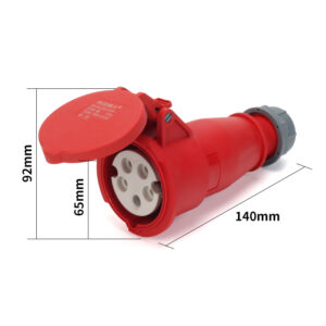 Industriesteckverbinder IP44-Buchse, wasserdichter männlicher und weiblicher Luftfahrt-Industriesteckverbinder, 5-adrig, 16 A, Größe 92 x 140 mm-