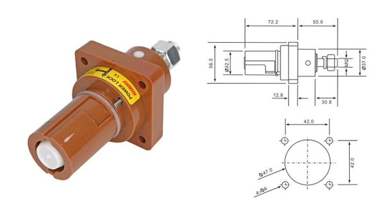 PHLTD Europäischer Standard 150–400A 380V Einadriger Rhino-Stecker Größentabelle für Hochstrom-Schnellverbindungen bei Bühnenbeleuchtung
