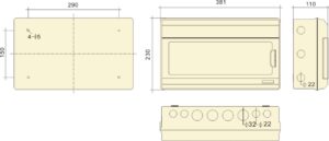 PHLTD IP66 PC-18 wetterfester, flammhemmender Verteilerkasten Schaltplan