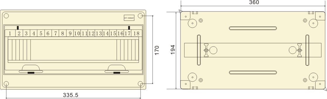 PHLTD wasserdichte Verteilerkasten Schalterkasten Leckschutz Oberflächenmontierte Kunststoff HT-18 Schaltung Luftschalter Box Größe 357x110x200-