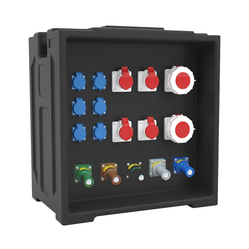 PHLTD große Bühnen-LED-Beleuchtungsanzeige Stromverteilungsbox mit 6 nationalen Standardsockeln, 4 Industriesockeln und 2 63A-Sockeln