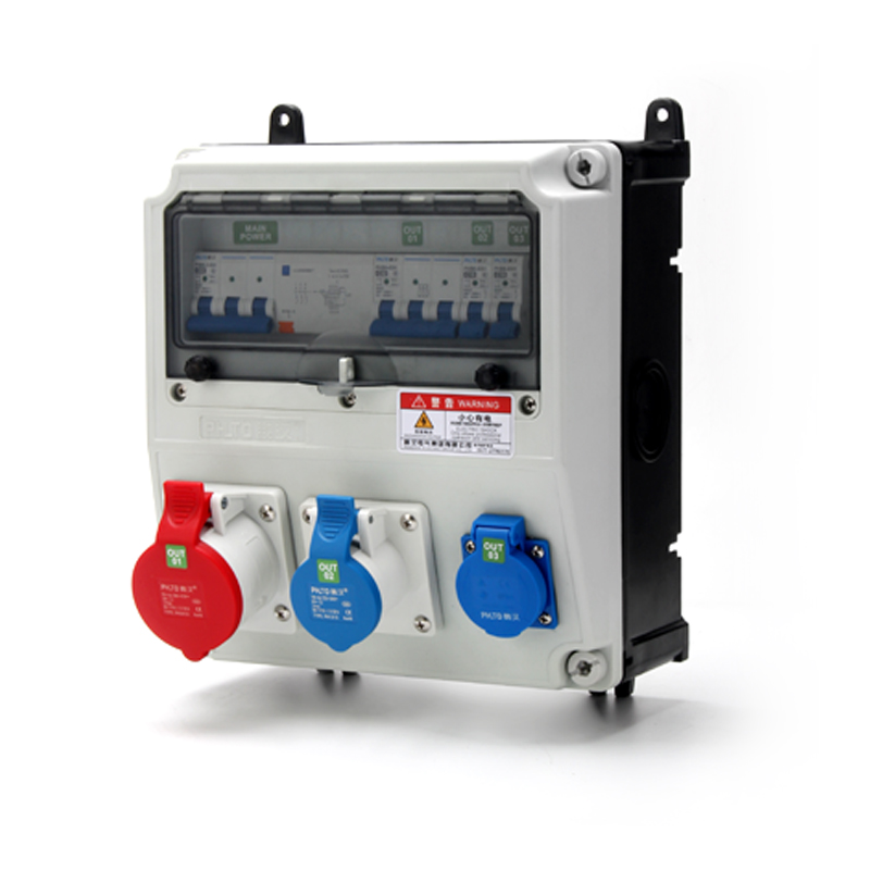 PHLTD Industrie-Verteilungsbox mit 4P 32A und 3P 16A Steckdosen, Fehlerstromschutz und Schalter