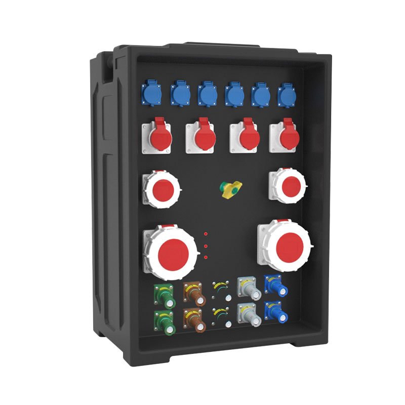 PHLTD Bühnenstromverteilungsbox, tragbares Design mit mehreren Industriesockeln und unabhängigen Schaltern