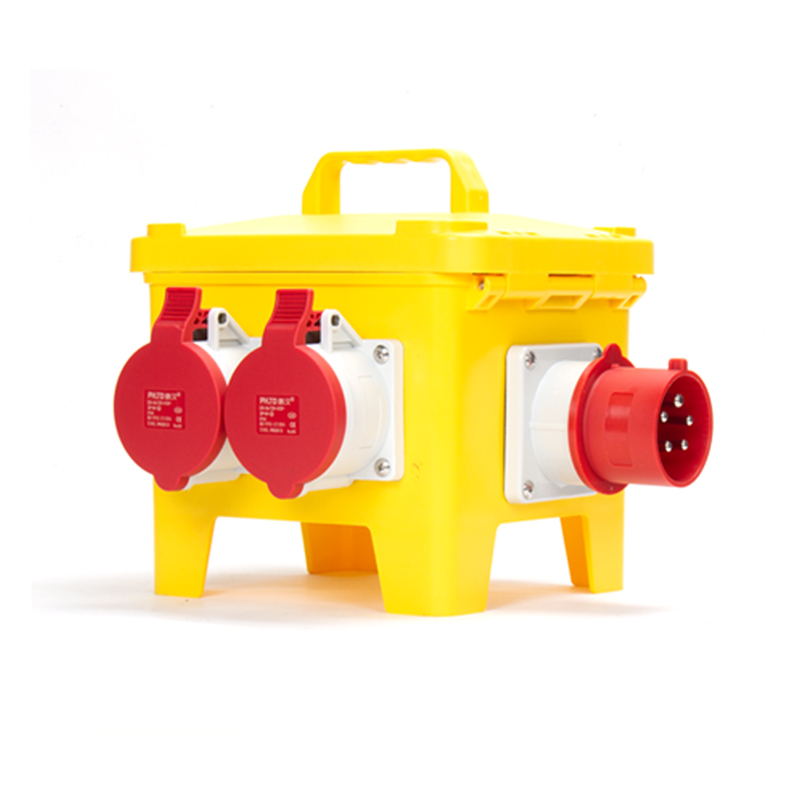 PHLTD tragbare Industriebox mit 5P 32A verdecktem Stecker, 220V nationaler Standard 5-Loch 10A Industrie-Steckdose, mit Luftschalter und Fehlerstromschutz