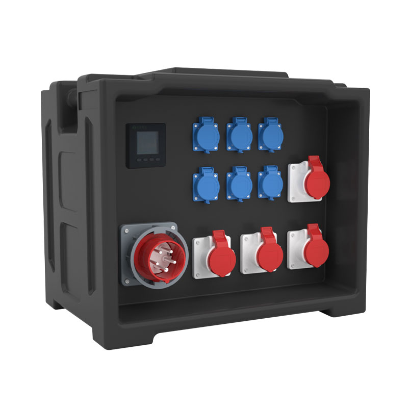 PHLTD Stromverteilungsbox mit sechs nationalen Standardsteckdosen, vier Industrie-Steckdosen und einem 5-poligen Stecker