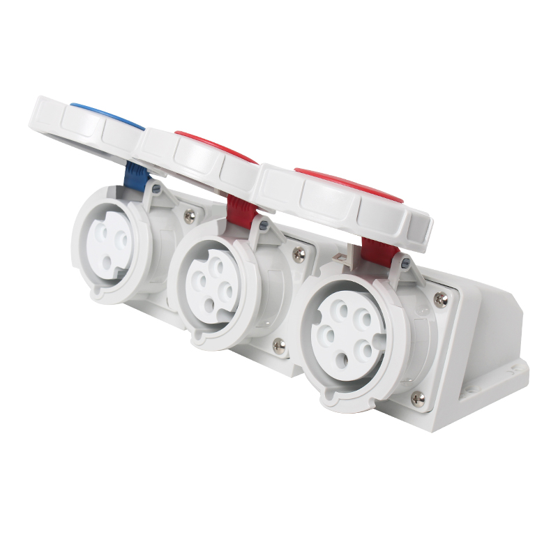 PHLTD Hochstrom IP67 wasserdichte industrielle Wand- und Aufputzsteckdose, 3-polig, 4-polig, 5-polig, 63A/125A